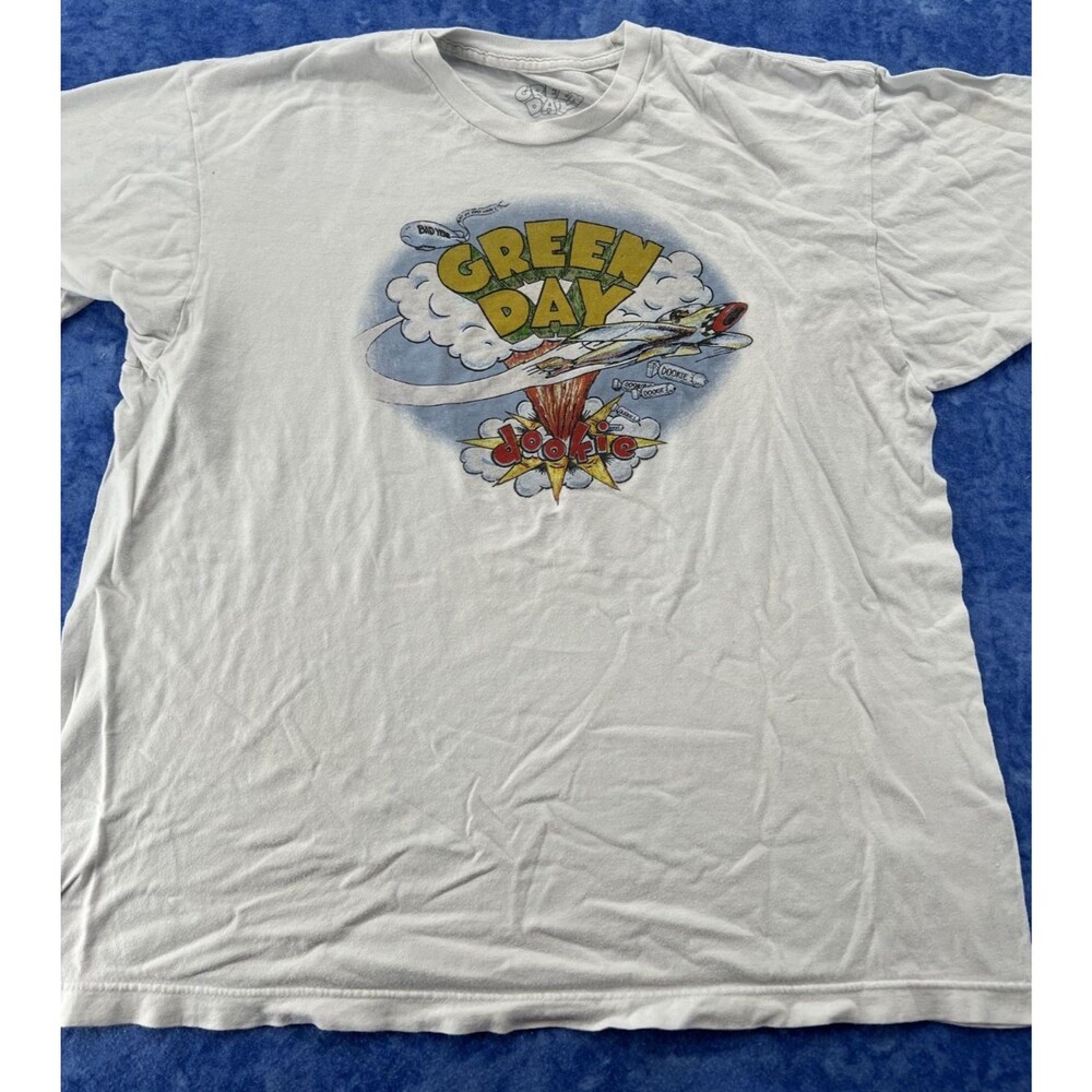 Green Day Band White Cotton T-Shirt Tee Size Adult XL Graphic Print